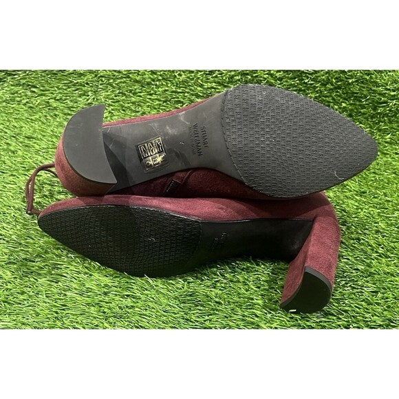 Stuart Weitzman Gardner Maroon Suede Boots Size 7 New - Picture 12 of 16